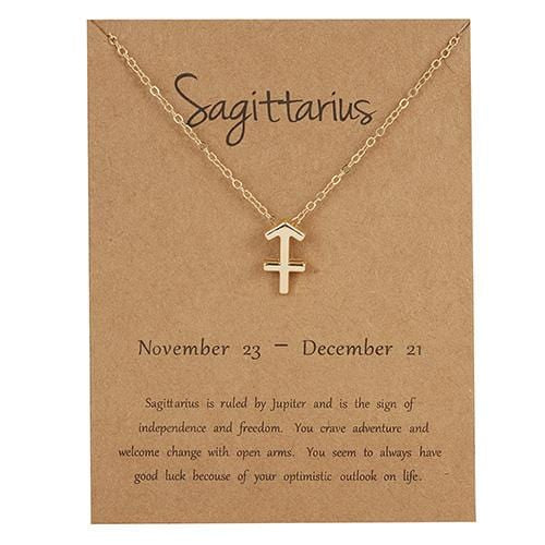 Female Elegant Star Zodiac Sign 12 Constellation Necklaces Pendants Charm Gold Chain Choker Necklaces for Women Jewelry Dropship