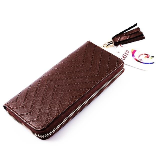 Long Women's Wallet Female Purses Tassel Coin Purse Card Holder Wallets Female Pu Leather Clutch Money Bag Pu Leather Wallet