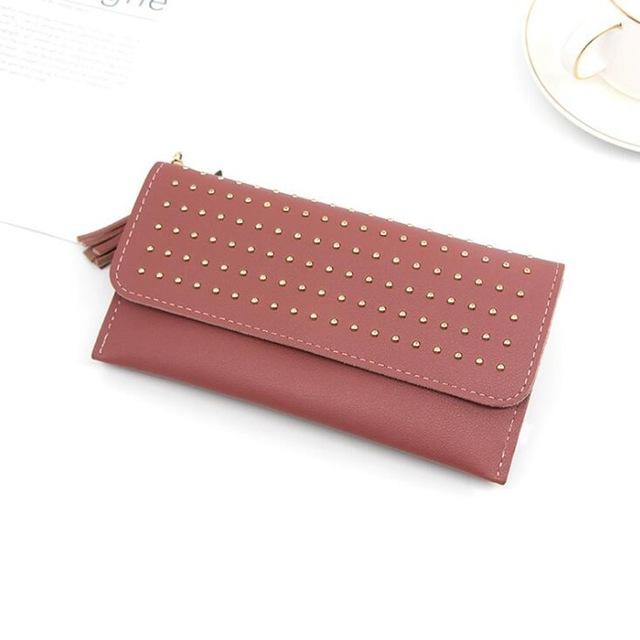 Long Women's Wallet Female Purses Tassel Coin Purse Card Holder Wallets Female Pu Leather Clutch Money Bag Pu Leather Wallet