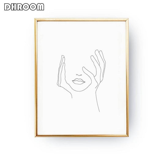 Croquis mur Art ligne dessin impression minimaliste Simple mode toile affiche noir blanc peinture amour citation mur photo décor