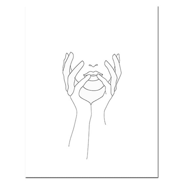 Croquis mur Art ligne dessin impression minimaliste Simple mode toile affiche noir blanc peinture amour citation mur photo décor