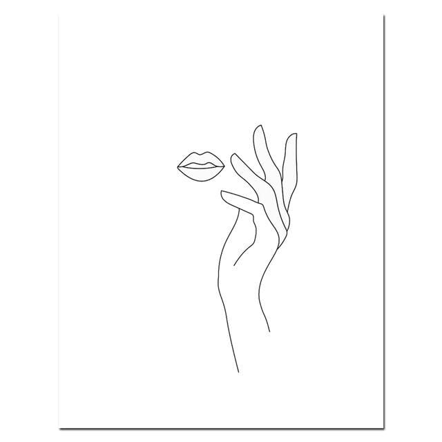 Croquis mur Art ligne dessin impression minimaliste Simple mode toile affiche noir blanc peinture amour citation mur photo décor