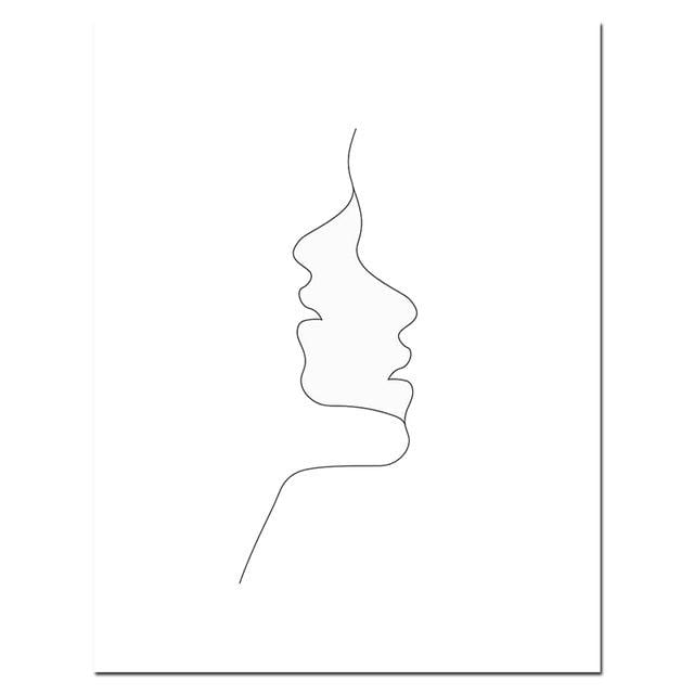 Croquis mur Art ligne dessin impression minimaliste Simple mode toile affiche noir blanc peinture amour citation mur photo décor