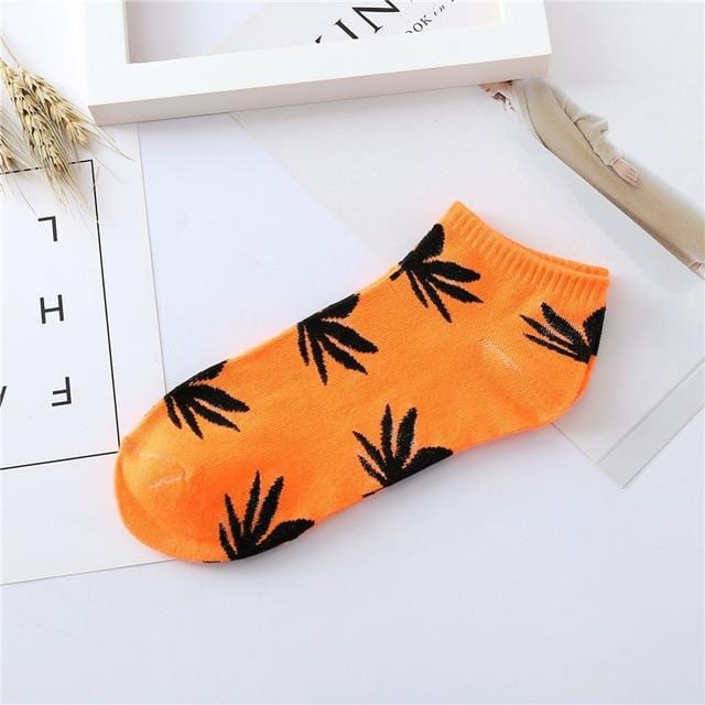 Mode nouveauté hommes chaussettes colorées respirant chaussettes feuille d'érable confortable coton chaussettes courtes Harajuku cadeaux pour hommes