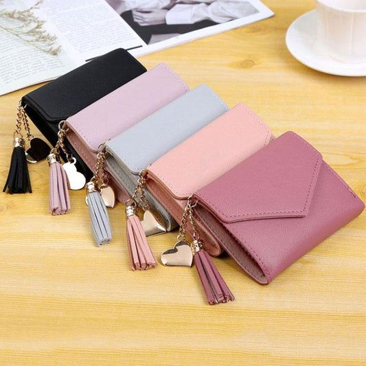 Women's Wallet Cute Student Tassel Pendant Trend Small Fashion PU Wallet 2020 Coin Purse Women Ladies Card Bag For Women