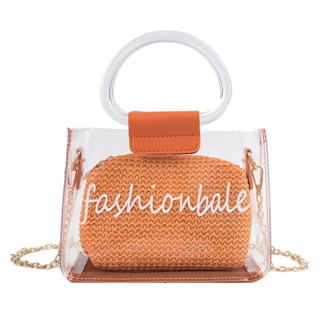 Transparent Bag Female 2020 New Wave Korean Summer Beach Messenger Bag Wild Chain Shoulder Woven Straw Fashion Handbag