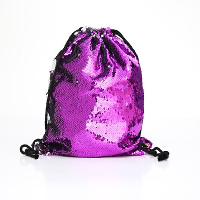 Sequin Drawstring Bags Reversible Sequin Backpack Glittering Shoulder Bags for Girls Women New