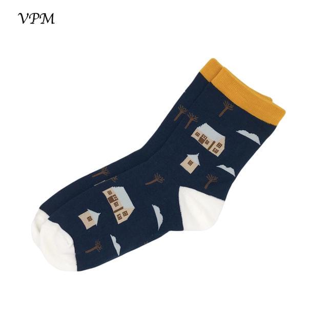 VPM – chaussettes en coton pour femmes, décontractées, mignonnes, Design Streetwear, drôle, Alien, cochon, chien, chat, imprimé spatial, cadeau pour filles