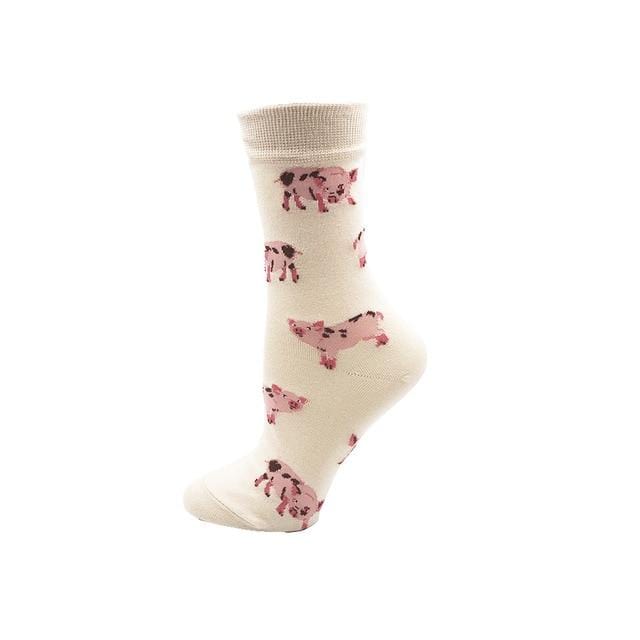 VPM – chaussettes en coton pour femmes, décontractées, mignonnes, Design Streetwear, drôle, Alien, cochon, chien, chat, imprimé spatial, cadeau pour filles