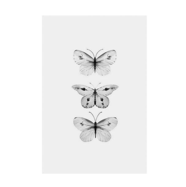 Gray Butterfly Girl Petal Love Posters And Prints Nordic Poster Wall Picture Canvas Art Wall Pictures For Living Room Unframed