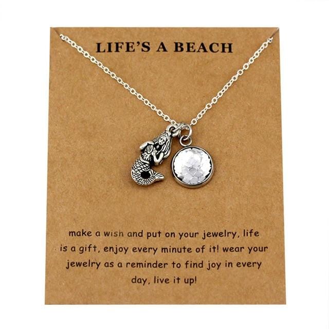 Honeycomb Bee Necklaces Waves Beach Sea Turtle Tortoise Pendants Women Men Girl Unisex Trendy Fashion Jewelry Christmas Gift