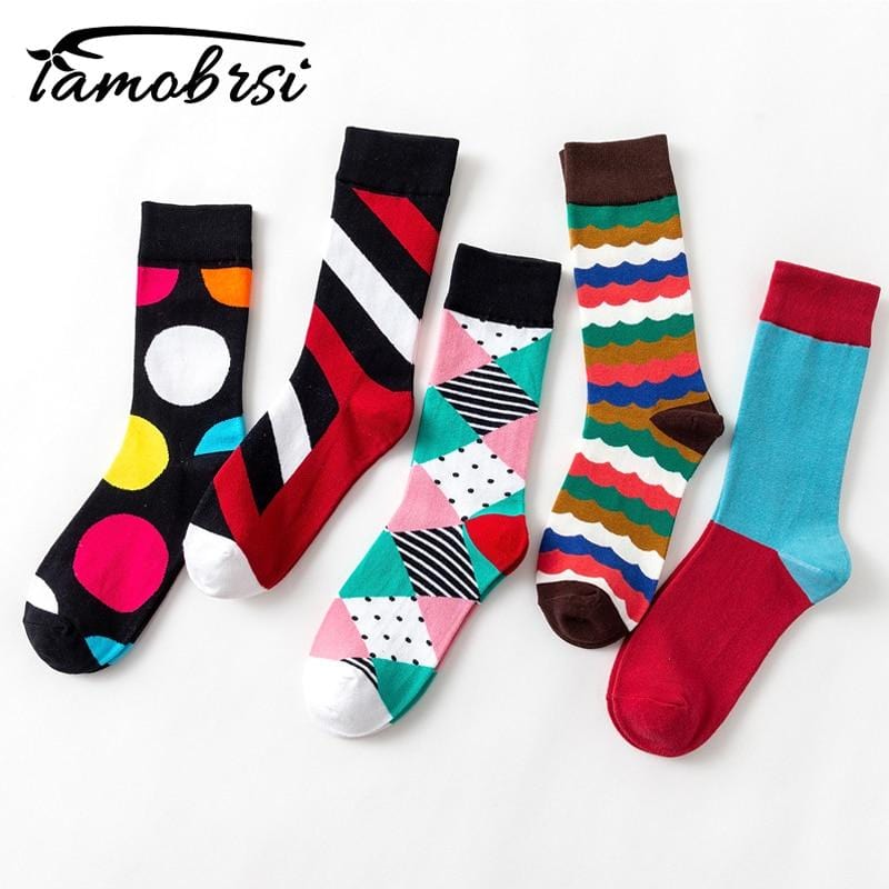 2018 géométrie Style mode chaussettes courtes femme drôle coton chaussettes femmes hiver automne hommes unisexe heureux court dame chaussettes mâle Sox