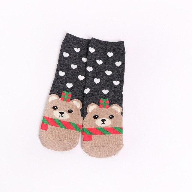 2018 nouveau Design noël père noël chaussettes femmes coton court wapiti hiver chaussettes dessin animé cerf neige homme mignon chaussettes nouvel an cadeau