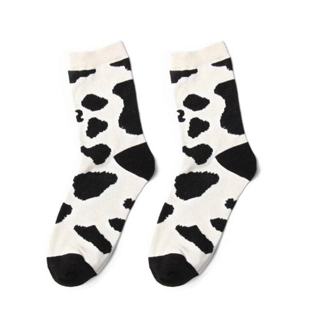 PEONFLY Women Cute Tiger Lion Dog Pig Cartoon Animal Fashion Art Jacquard Stripe Multi Pattern Colorful Happy Casual Cotton Sock