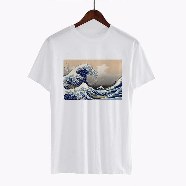 CDJLFH Women Short Sleeve Graphic Tees Tops Vintage T-shirts Vincent van gogh starry night aesthetic White Tshirts Harajuku 2018