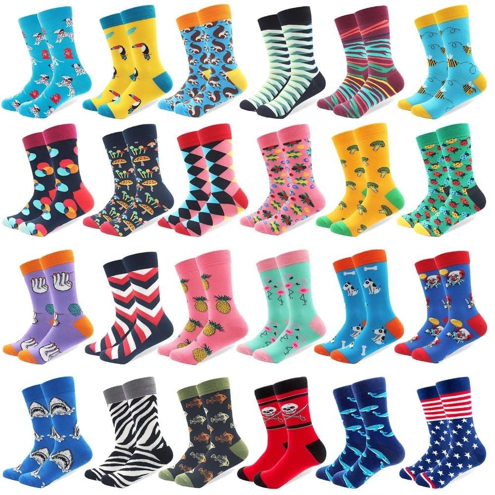 1 Paar bunte gekämmte Baumwollsocken mit Hai-Schädel-Muster, lange Röhre, glückliche Herrensocken, Neuheit, Skateboard, Crew, lässig, verrückte Socken