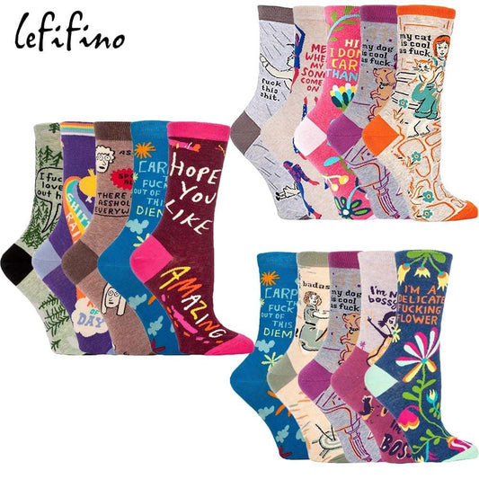 fashion women new happy funny socks cotton colorful crazy cartoon amazing fun socks teen girls short socks cool fancy funky sox