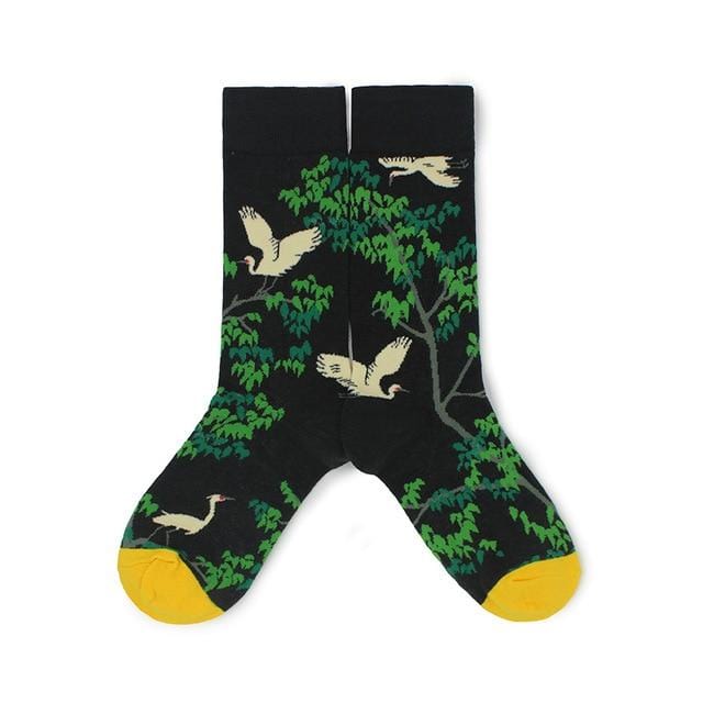 Baumwolle Happy Socken Damen Schwan Frieden Taube Vogel Tier Socken Mann bunt Picasso Kunst Socken primitiver Stamm verrückte Männer Socke lustig