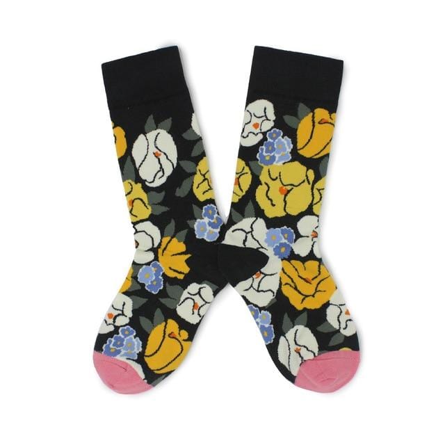 cotton happy socks women swan peace pigeon bird animal socks man colorful picasso art socks primitive tribe crazy men sock funny