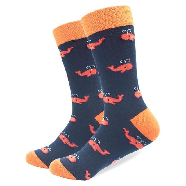 Chaussettes en coton peigné de haute qualité, motif Animal, Tube Long, drôles et heureux pour hommes, nouveauté, équipe de Skateboard, chaussettes folles décontractées