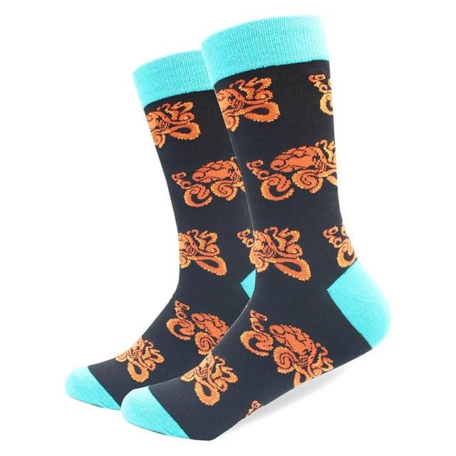 Chaussettes en coton peigné de haute qualité, motif Animal, Tube Long, drôles et heureux pour hommes, nouveauté, équipe de Skateboard, chaussettes folles décontractées