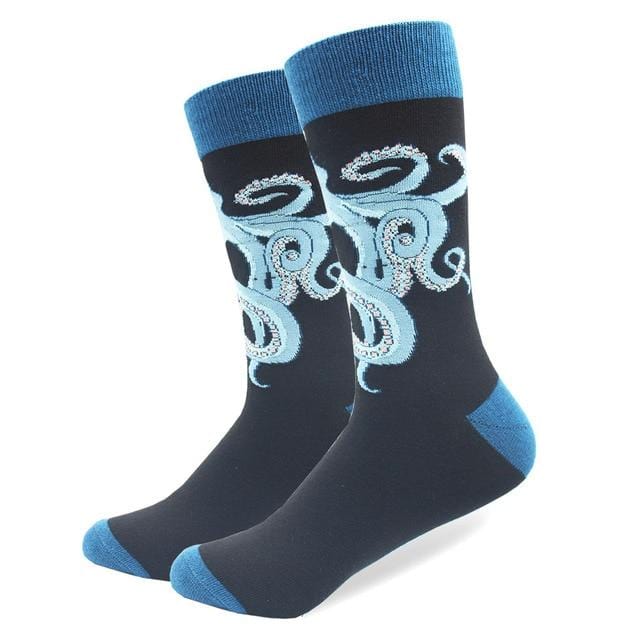 Chaussettes en coton peigné de haute qualité, motif Animal, Tube Long, drôles et heureux pour hommes, nouveauté, équipe de Skateboard, chaussettes folles décontractées