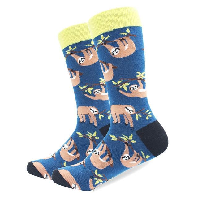 Chaussettes en coton peigné de haute qualité, motif Animal, Tube Long, drôles et heureux pour hommes, nouveauté, équipe de Skateboard, chaussettes folles décontractées