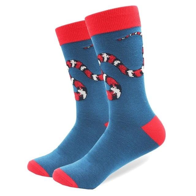 Chaussettes en coton peigné de haute qualité, motif Animal, Tube Long, drôles et heureux pour hommes, nouveauté, équipe de Skateboard, chaussettes folles décontractées