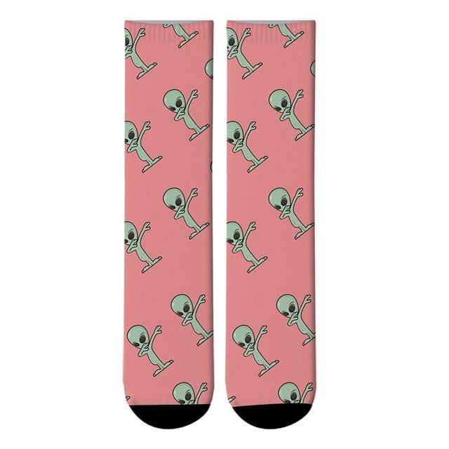 Crazy Fun Cool 3D Print Unicorn Colorful Long Socks Men Alien Funny Crew Sport Socks Novelty Women Tube Kawaii Pink Socks