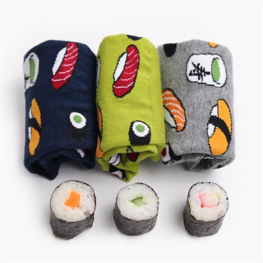 Harajuku Funny Sushi Socks Japanese Creative Cartoon Crew Socks Women Novelty Calcetines Mujer Sokken Female Girl Cute Socks