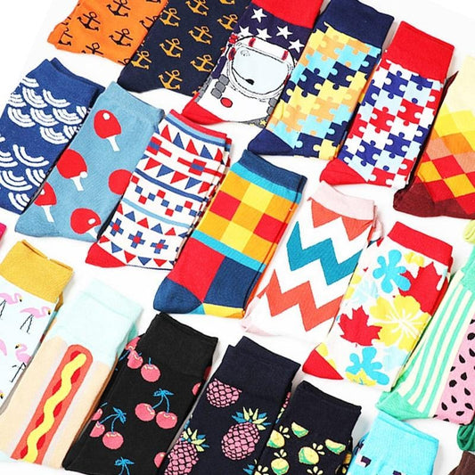 Chaussettes courtes <span>en coton</span> pour hommes et femmes, mignonnes et mignonnes, avec imprimé, décontractées, Harajuku, styliste artistique, mode féminine pour Couple, chaussettes amusantes