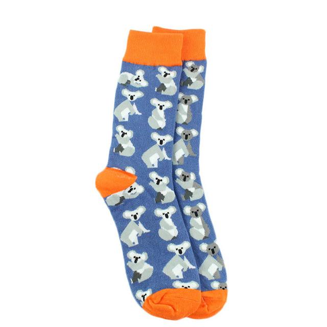 Men's Cotton Funny Socks Harajuku Creative Animal Food Happy Socks Men Dress Wedding Novelty Socks Clacetines Hombre Divertidos