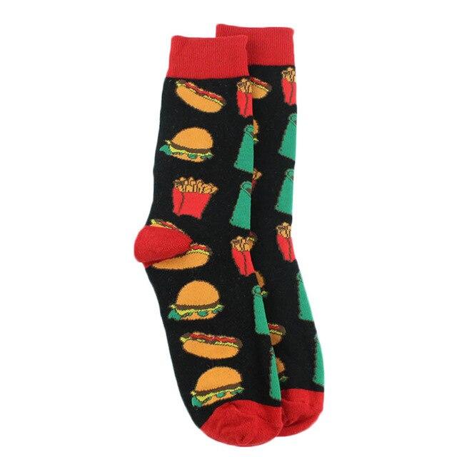 Men's Cotton Funny Socks Harajuku Creative Animal Food Happy Socks Men Dress Wedding Novelty Socks Clacetines Hombre Divertidos