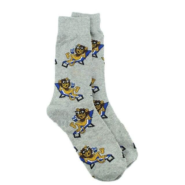 Men's Cotton Funny Socks Harajuku Creative Animal Food Happy Socks Men Dress Wedding Novelty Socks Clacetines Hombre Divertidos