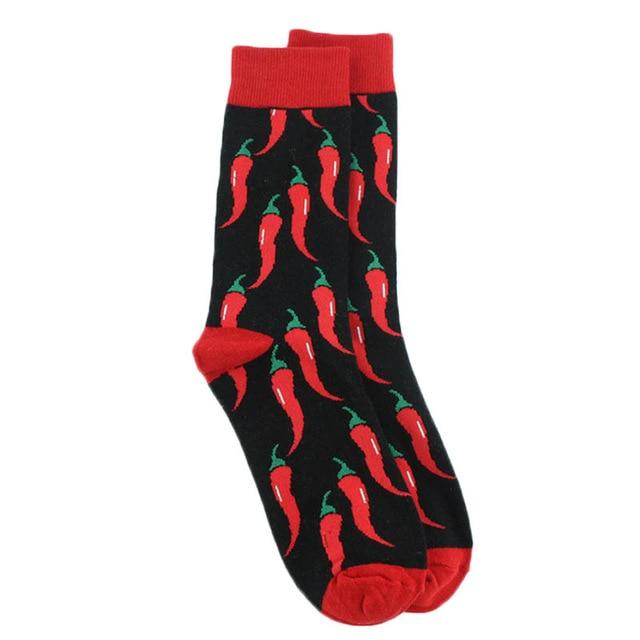 Men's Cotton Funny Socks Harajuku Creative Animal Food Happy Socks Men Dress Wedding Novelty Socks Clacetines Hombre Divertidos