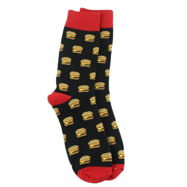 Men's Cotton Funny Socks Harajuku Creative Animal Food Happy Socks Men Dress Wedding Novelty Socks Clacetines Hombre Divertidos