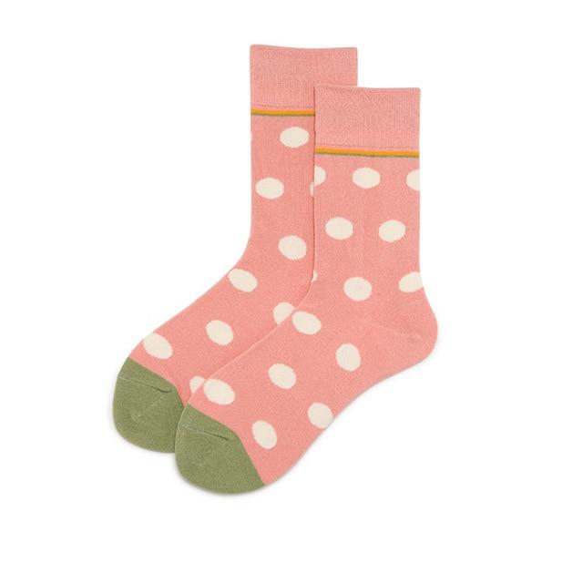 Chaud coloré heureux drôle hommes femmes chaussettes coton équipage amoureux chaussettes dessin animé décontracté coloré points dans tube chaussette