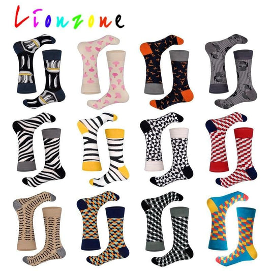 LIONZONE New Arrived Happy Socks With Saury Lobster skeleton Disenador StreetWear Calcetines Casual Crew Socks Funny Gift