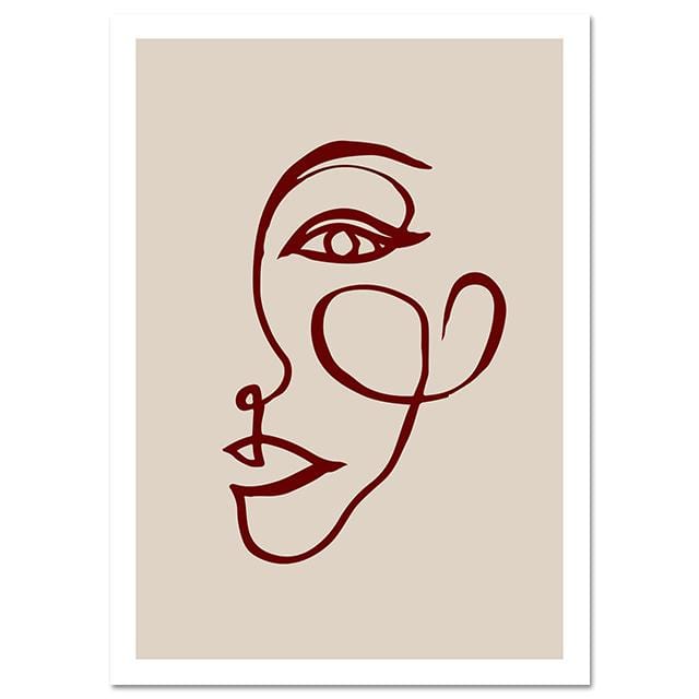 Minimalist Abstract Line Face Poster Canvas Prints Paintings For Living Room Wall Art Decorative Picture Nordic Decoration Home