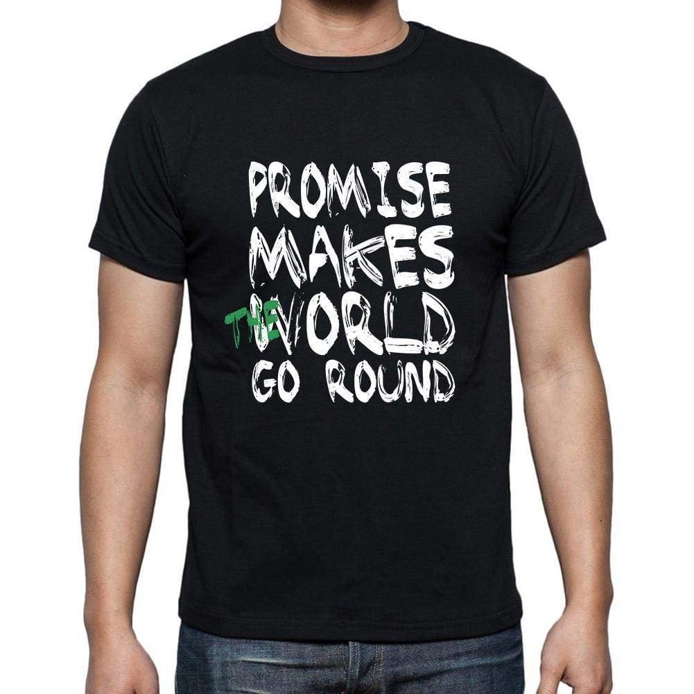 Promise World Goes Round Mens Short Sleeve Round Neck T-Shirt 00082 - Black / S - Casual