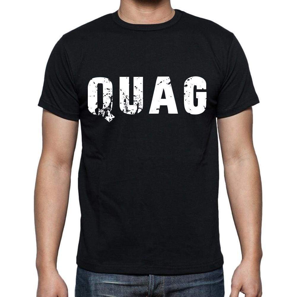 Quag Mens Short Sleeve Round Neck T-Shirt 4 Letters Black - Casual