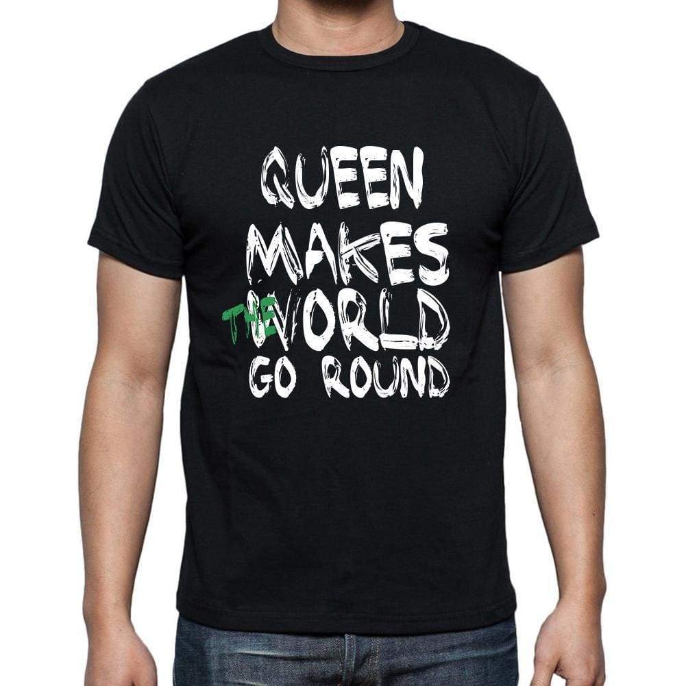 Queen World Goes Round Mens Short Sleeve Round Neck T-Shirt 00082 - Black / S - Casual