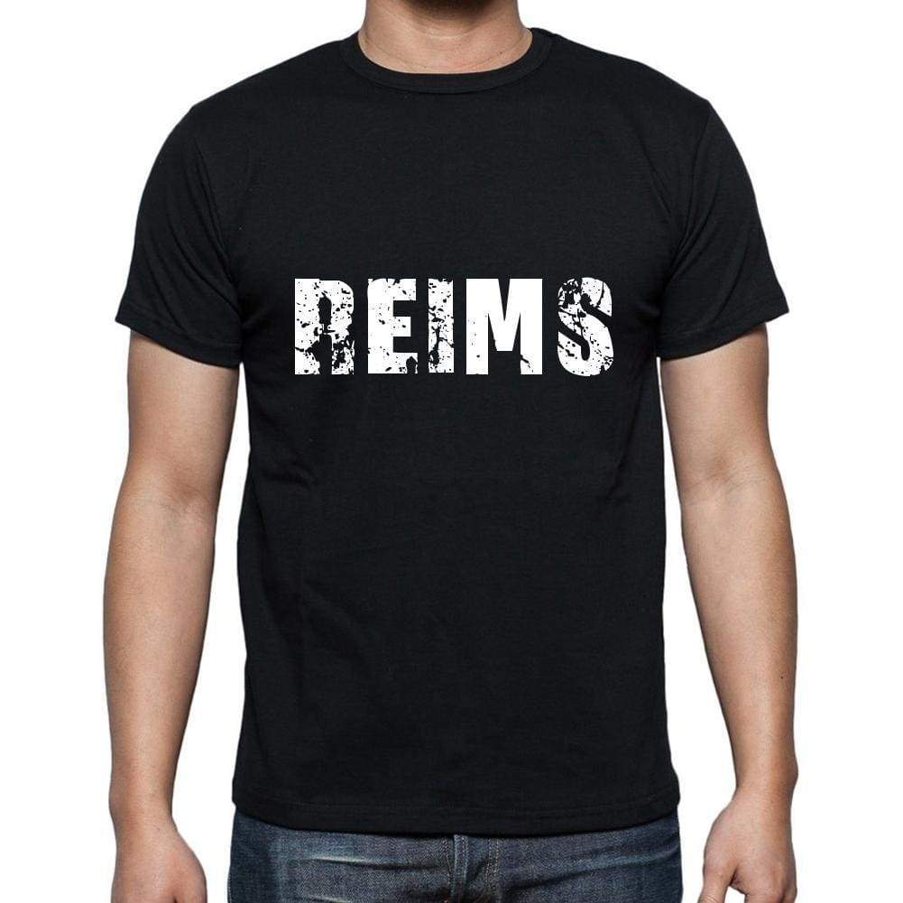 Reims Mens Short Sleeve Round Neck T-Shirt 5 Letters Black Word 00006 - Casual