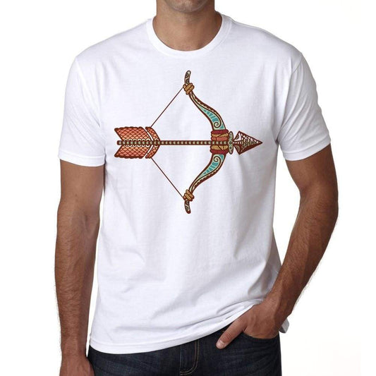 Sagittarius Zodiac Sign Mens White Tee 100% Cotton 00213