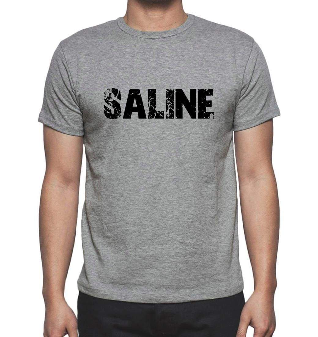 Saline Grey Mens Short Sleeve Round Neck T-Shirt 00018 - Grey / S - Casual