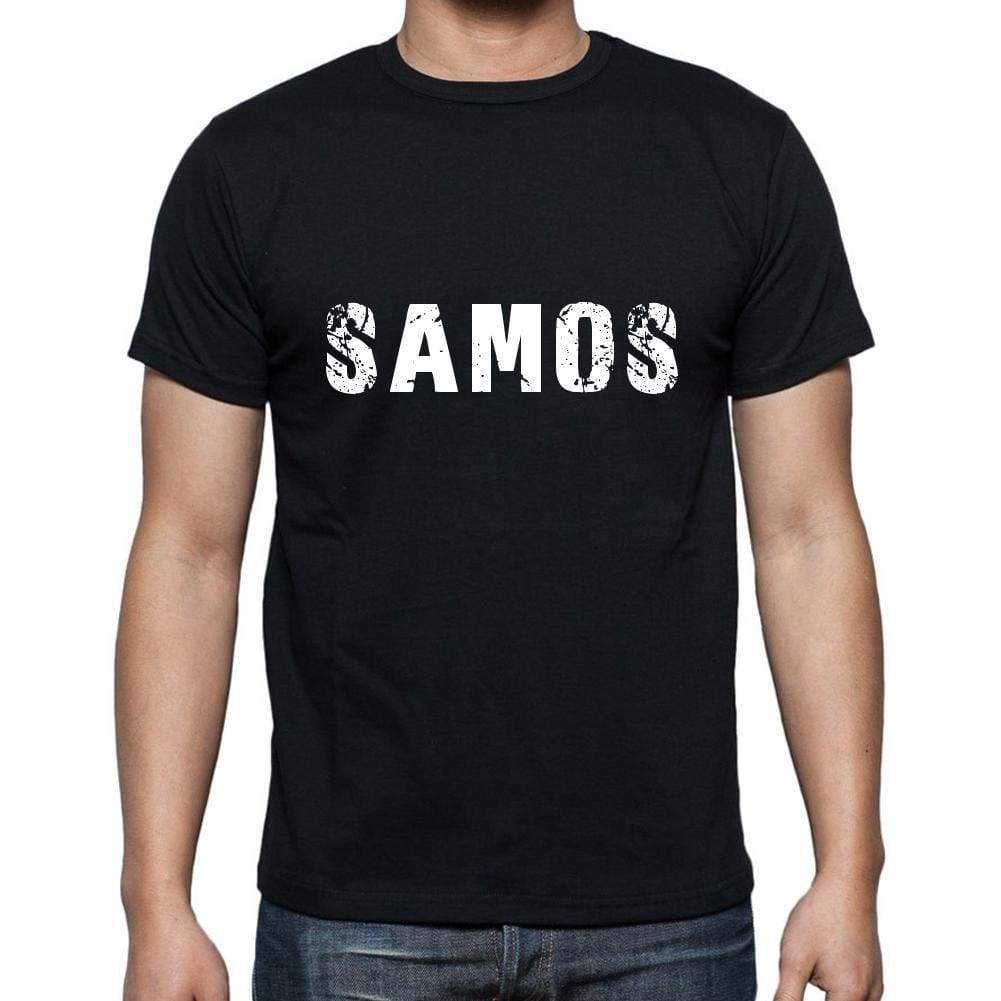 Samos Mens Short Sleeve Round Neck T-Shirt 5 Letters Black Word 00006 - Casual