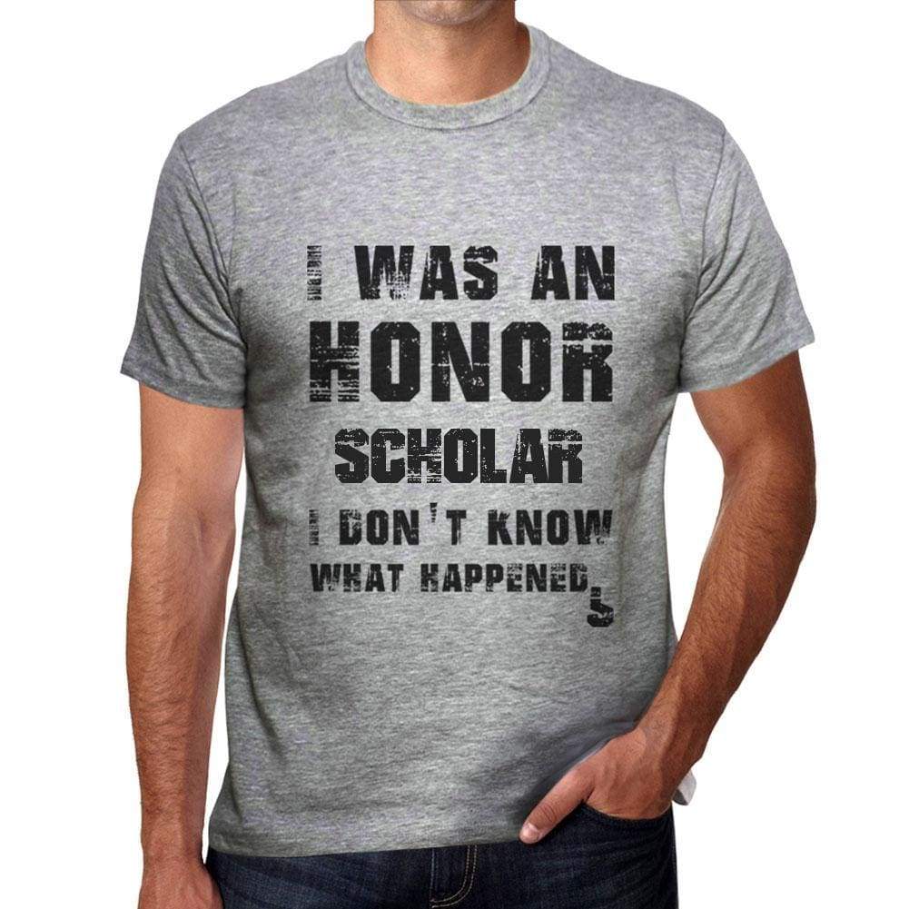 SCHOLAR What happened, Grey, <span>Men's</span> <span><span>Short Sleeve</span></span> <span>Round Neck</span> T-shirt, gift t-shirt 00319 - ULTRABASIC