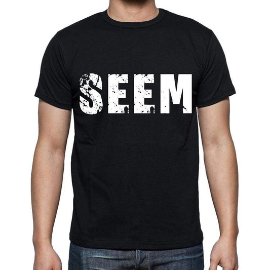 Seem White Letters Mens Short Sleeve Round Neck T-Shirt 00007