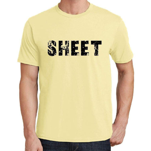 Sheet Mens Short Sleeve Round Neck T-Shirt 00043 - Yellow / S - Casual