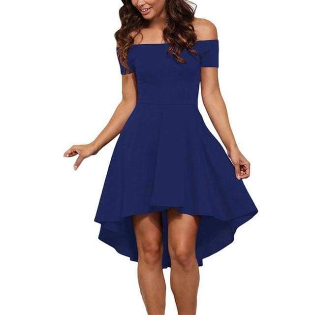 Short Sleeve High Low Cocktail Dress - Ultrabasic